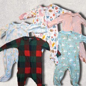 Baby Girl Footie Pajamas  Lot  6 months